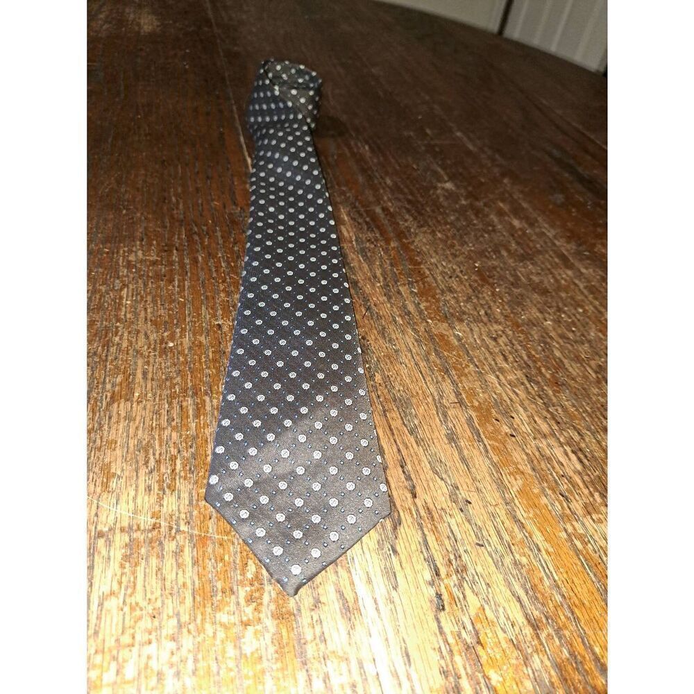 Marc de Paris Brown Blue Tan Polyester Mens Neck Tie